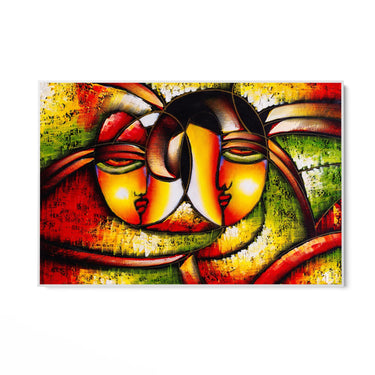 Quadro Stampa su Tela Abbraccio Cubista - CupidoDesign