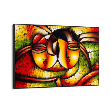 Quadro Stampa su Tela Abbraccio Cubista - CupidoDesign
