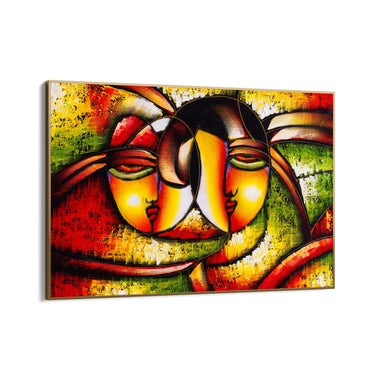 Quadro Stampa su Tela Abbraccio Cubista - CupidoDesign