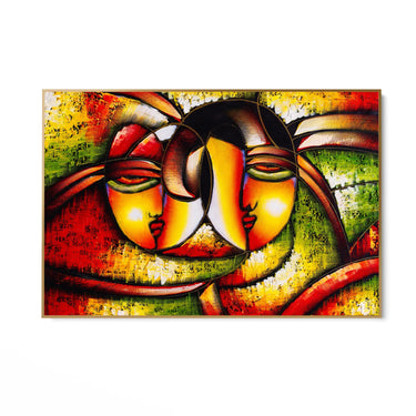 Quadro Stampa su Tela Abbraccio Cubista - CupidoDesign