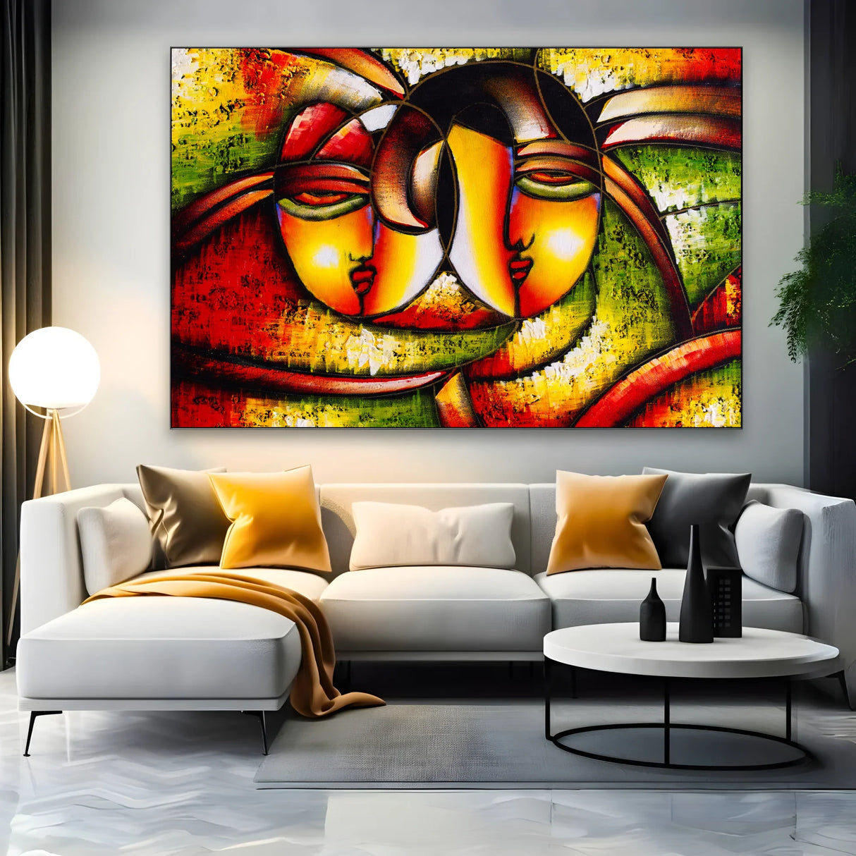 Quadro Stampa su Tela Abbraccio Cubista - CupidoDesign