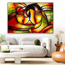 Quadro Stampa su Tela Abbraccio Cubista - CupidoDesign