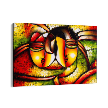 Quadro Stampa su Tela Abbraccio Cubista - CupidoDesign