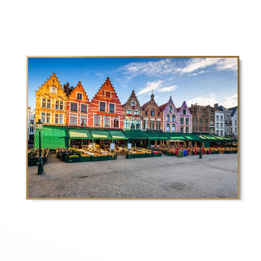 Quadro Stampa su Tela Alba al mercato di Bruges, Belgio - CupidoDesign
