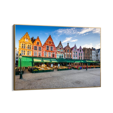 Quadro Stampa su Tela Alba al mercato di Bruges, Belgio - CupidoDesign