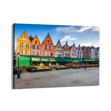 Quadro Stampa su Tela Alba al mercato di Bruges, Belgio - CupidoDesign