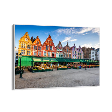 Quadro Stampa su Tela Alba al mercato di Bruges, Belgio - CupidoDesign