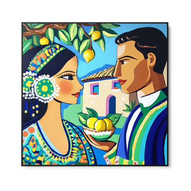 Quadro Stampa su Tela Bacio a Taormina - CupidoDesign