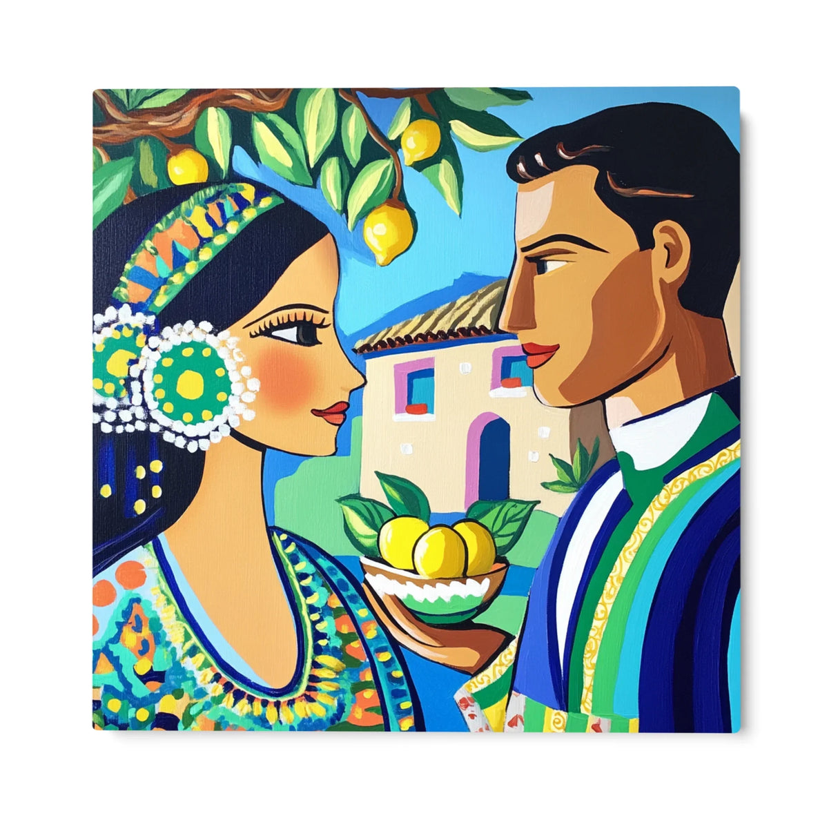 Quadro Stampa su Tela Bacio a Taormina - CupidoDesign