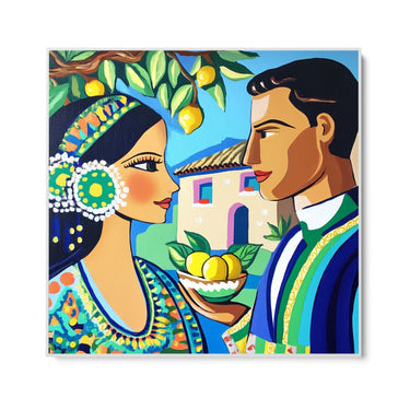 Quadro Stampa su Tela Bacio a Taormina - CupidoDesign