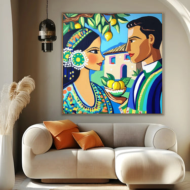 Quadro Stampa su Tela Bacio a Taormina - CupidoDesign
