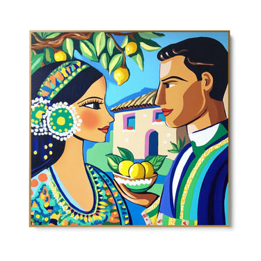 Quadro Stampa su Tela Bacio a Taormina - CupidoDesign