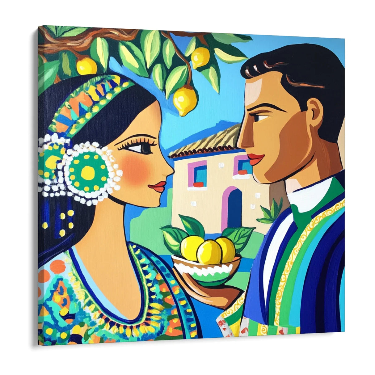 Quadro Stampa su Tela Bacio a Taormina - CupidoDesign