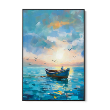Quadro Stampa su Tela Barca solitaria - CupidoDesign