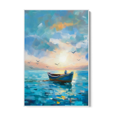 Quadro Stampa su Tela Barca solitaria - CupidoDesign