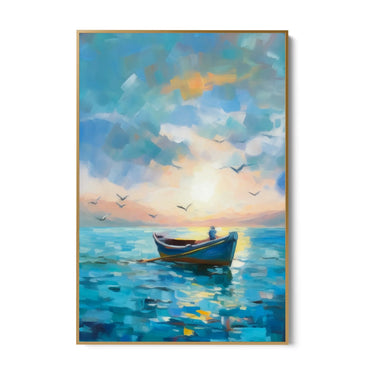 Quadro Stampa su Tela Barca solitaria - CupidoDesign