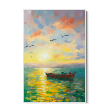 Quadro Stampa su Tela Barca solitaria - CupidoDesign