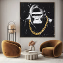 Quadro Stampa su Tela Black Gorilla - CupidoDesign