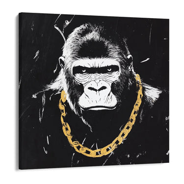 Quadro Stampa su Tela Black Gorilla - CupidoDesign