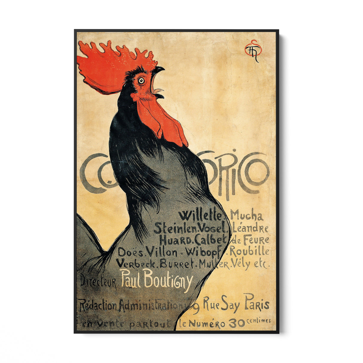 Quadro Stampa su Tela Cocorico, Théophile Alexandre - CupidoDesign