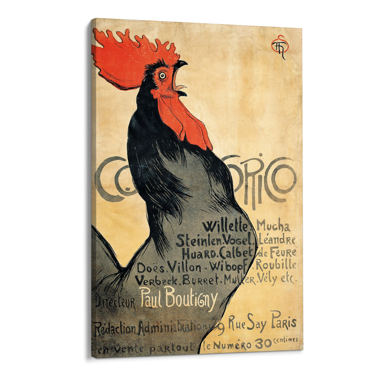 Quadro Stampa su Tela Cocorico, Théophile Alexandre - CupidoDesign