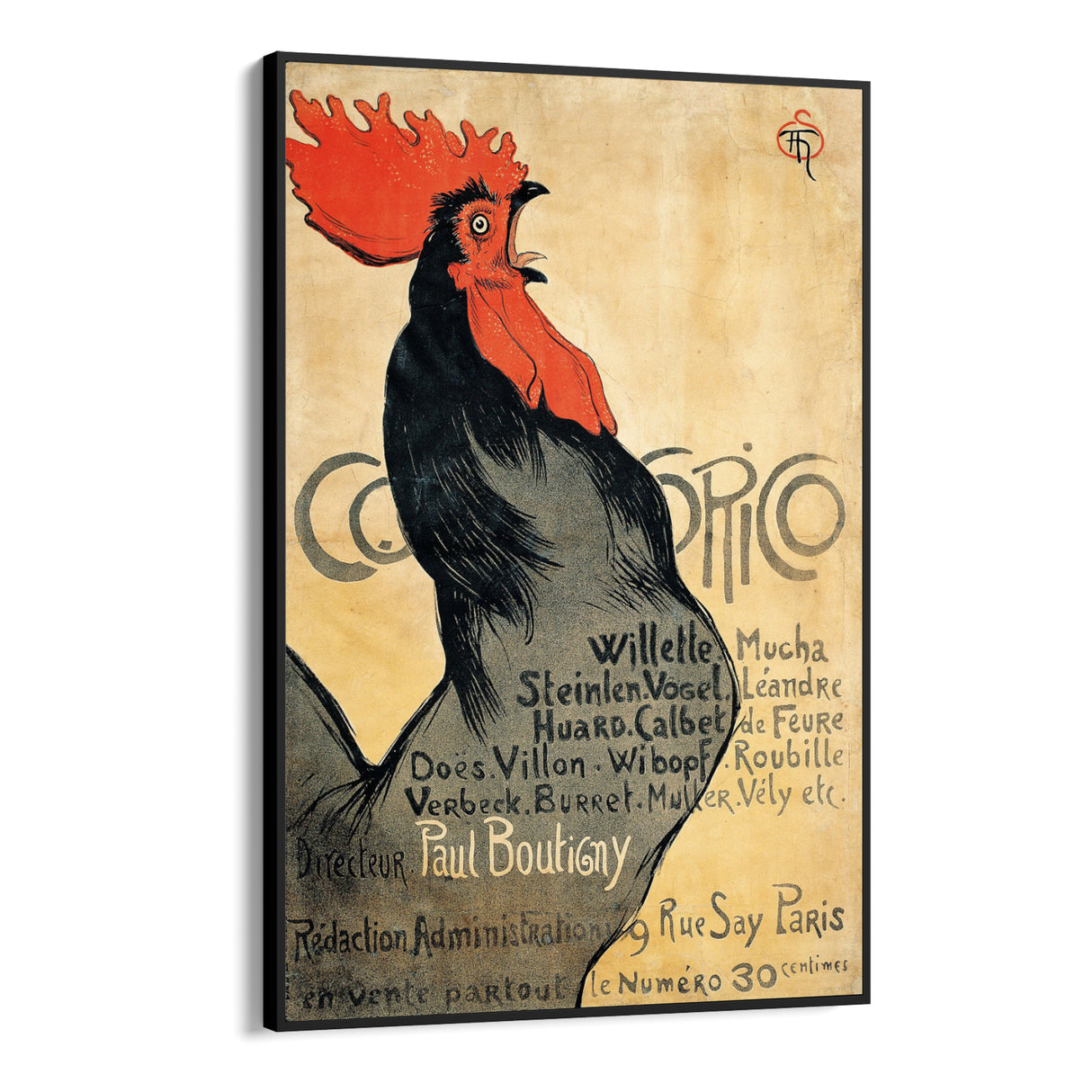 Quadro Stampa su Tela Cocorico, Théophile Alexandre - CupidoDesign