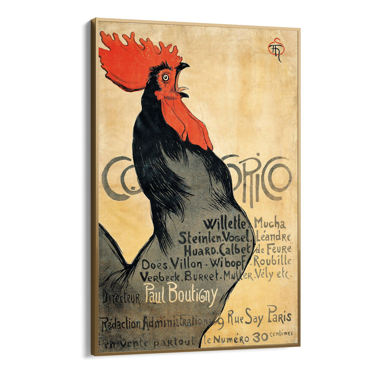 Quadro Stampa su Tela Cocorico, Théophile Alexandre - CupidoDesign