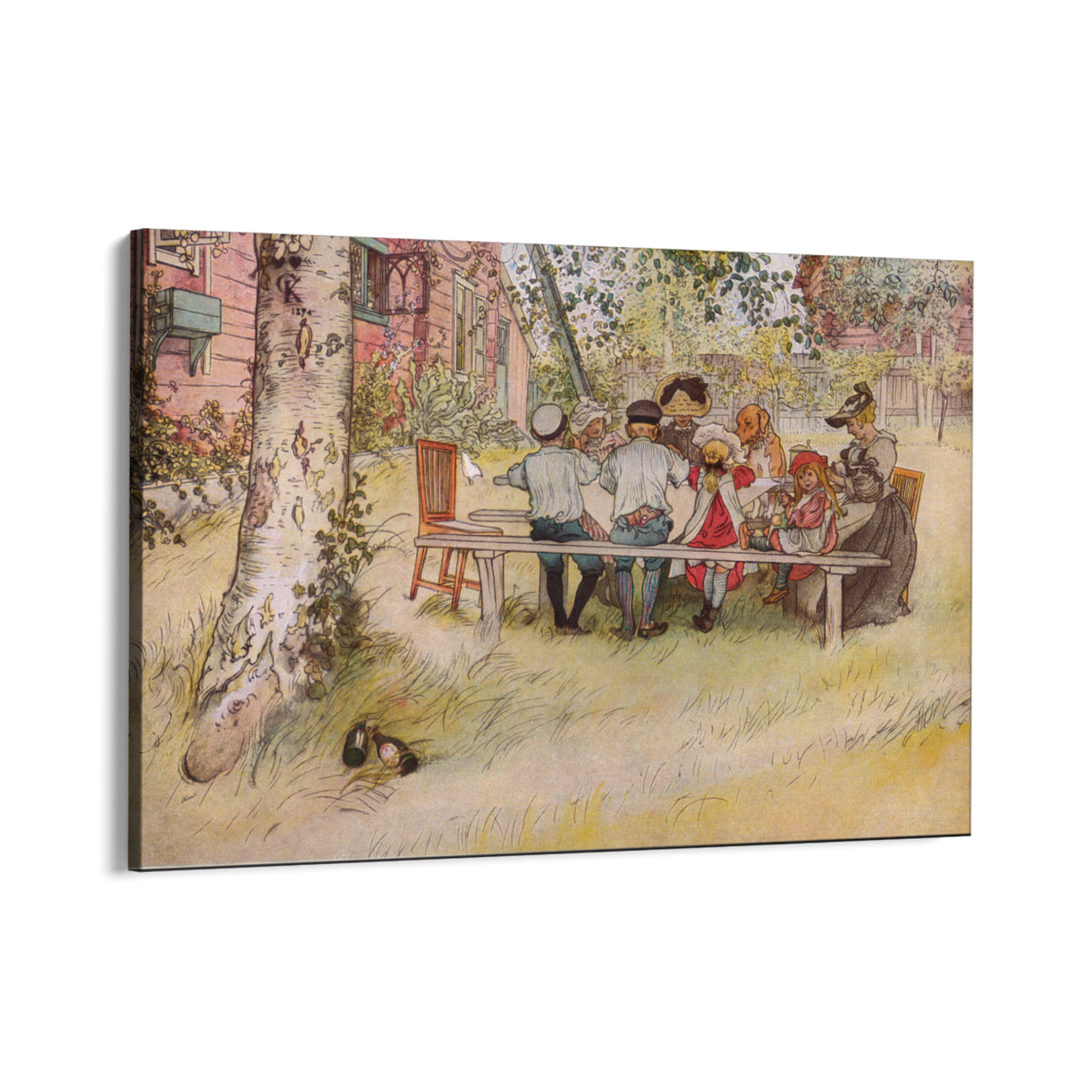 Quadro Stampa su Tela Colazione sotto la grande betulla, Carl Larsson - CupidoDesign
