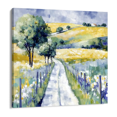 Quadro Stampa su Tela Collina di Girasoli - CupidoDesign