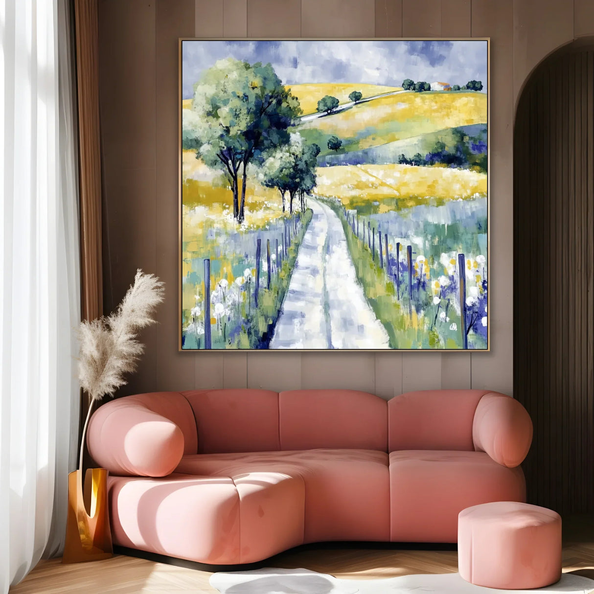 Quadro Stampa su Tela Collina di Girasoli - CupidoDesign