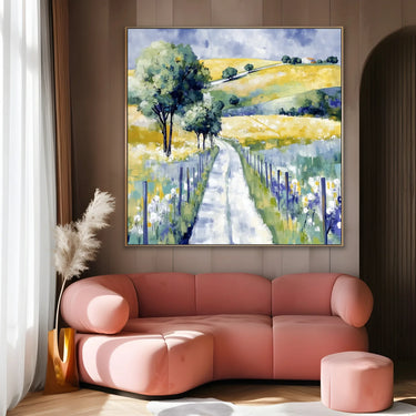 Quadro Stampa su Tela Collina di Girasoli - CupidoDesign