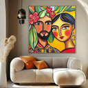 Quadro Stampa su Tela Colorful Love - CupidoDesign