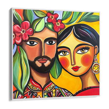 Quadro Stampa su Tela Colorful Love - CupidoDesign