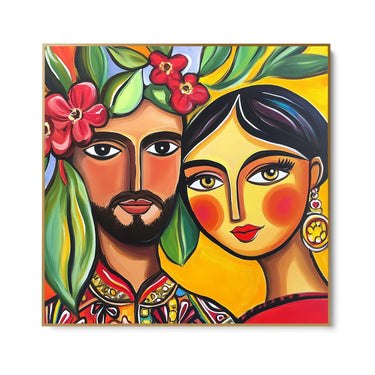 Quadro Stampa su Tela Colorful Love - CupidoDesign