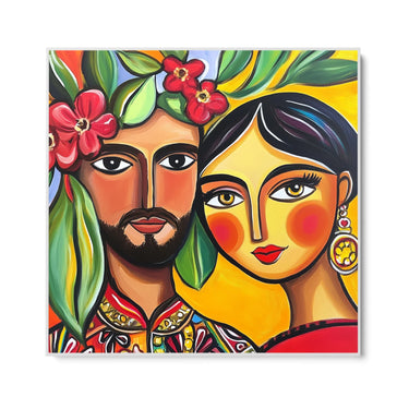 Quadro Stampa su Tela Colorful Love - CupidoDesign