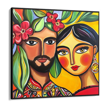 Quadro Stampa su Tela Colorful Love - CupidoDesign