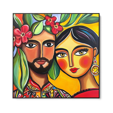 Quadro Stampa su Tela Colorful Love - CupidoDesign