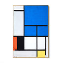 Quadro Stampa su Tela Composizione Con Grande Piano Blu Rosso Nero Giallo E Grigio, Piet Mondrian - CupidoDesign
