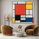 Quadro Stampa su Tela Composizione in rosso, giallo, blu e nero, Piet Mondrian - CupidoDesign