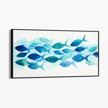 Quadro Stampa su Tela Corrente Blu - CupidoDesign