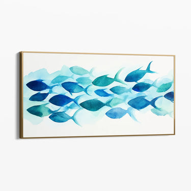 Quadro Stampa su Tela Corrente Blu - CupidoDesign