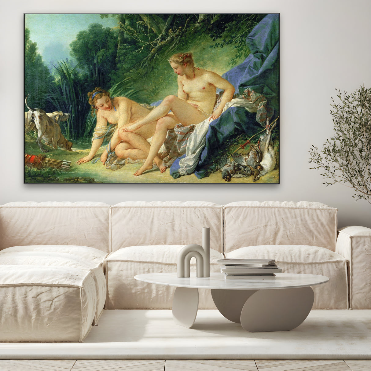 Quadro Stampa su Tela Diana al bagno, François Boucher - CupidoDesign