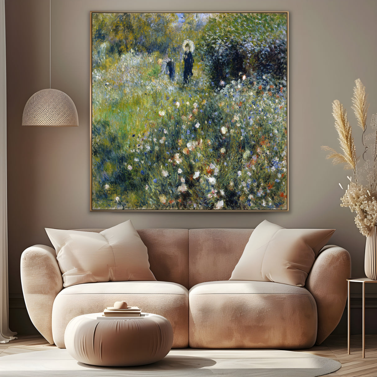 Quadro Stampa su Tela Donna con un parasole in un Giardino, Pierre Auguste Renoir - CupidoDesign