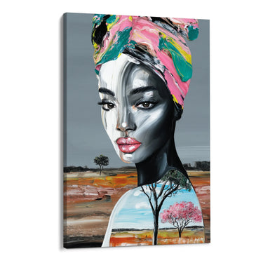 Quadro Stampa su Tela Donna in Rosa - CupidoDesign