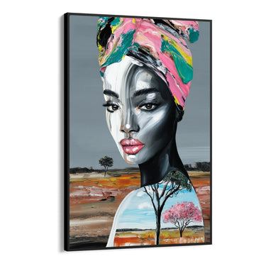 Quadro Stampa su Tela Donna in Rosa - CupidoDesign