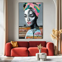 Quadro Stampa su Tela Donna in Rosa - CupidoDesign