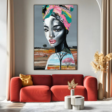 Quadro Stampa su Tela Donna in Rosa - CupidoDesign