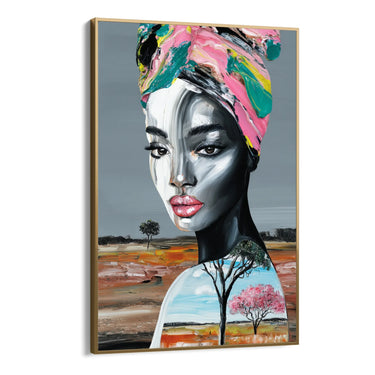 Quadro Stampa su Tela Donna in Rosa - CupidoDesign