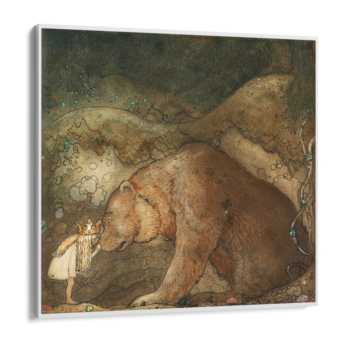 Quadro Stampa su Tela E baciò l'orso sul naso, John Bauer - CupidoDesign