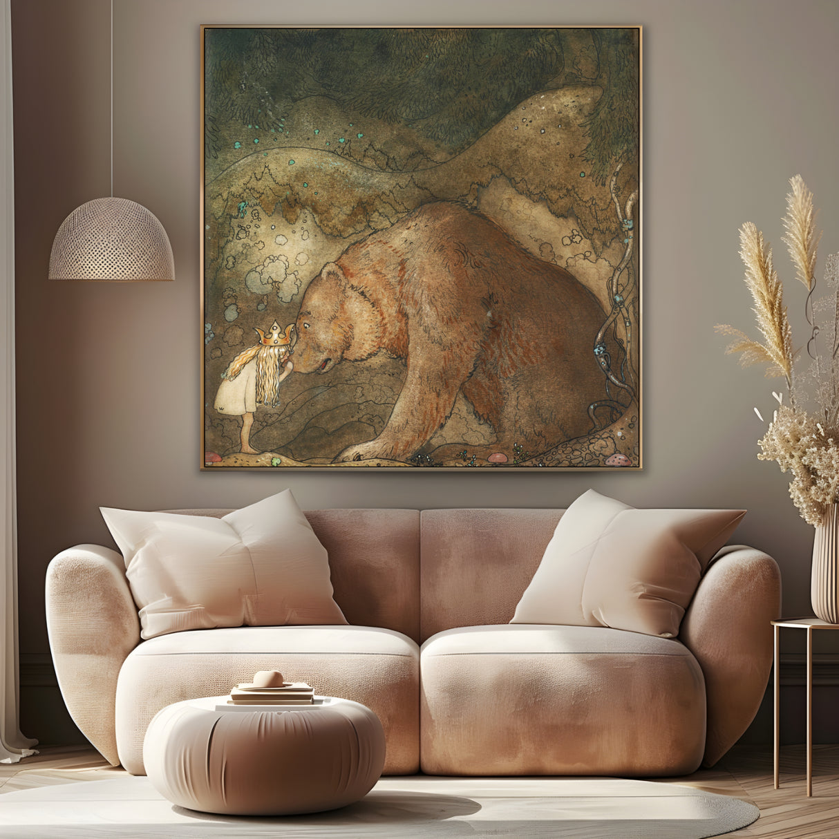 Quadro Stampa su Tela E baciò l'orso sul naso, John Bauer - CupidoDesign